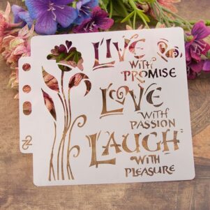 5×5 Craft Stencil – Live Love Laugh