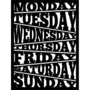 TCW Life Bits Stencil 4"X4" – Days of Week Bits