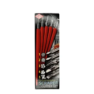 Scraper Cutter Set 5 Assorted Cutters and Handles Essdee