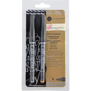 Manuscript Pen MM6640 2.4mm Markers, Metallic Silver and Metallic Gold, 2pk